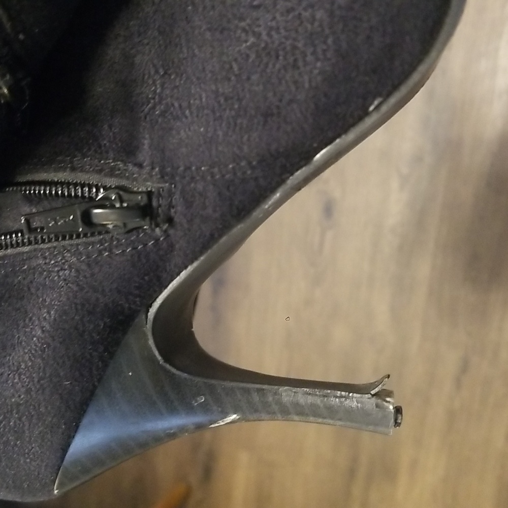 Black Faux Suede Boots - Picture 7 of 9